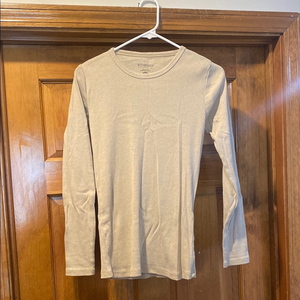 Motherhood Maternity Tan Long Sleeve Tee
